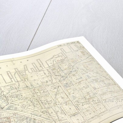 Map bound by East River, Bridge St., Sands St., Poplar St; Including Marshall St., John St., PLymouth St., Water St., Front St., Fulton St., Doughty St., Vine St., York St., Franklin Pl., Talman St., Prospect St., Furman St., Columbia., New York by Anonymous