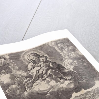 Mary with the Christ child in the clouds by Johannes Baptista Vrints I