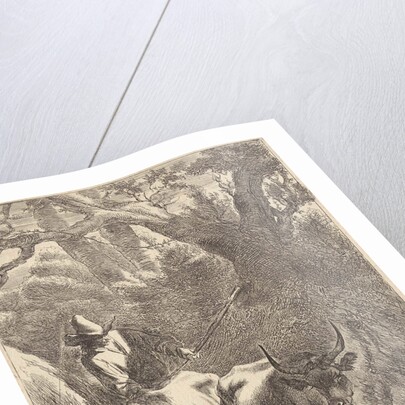 Shepherd drives two oxen by a stream by Nicolaes Pietersz. Berchem