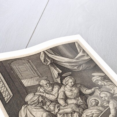 Christ child sleeps in the crib by Hieronymus Wierix