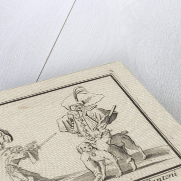 Pulcinella and Scaramouche Taglia Cantoni, Anthonie de Winter by Cornelis Danckerts II