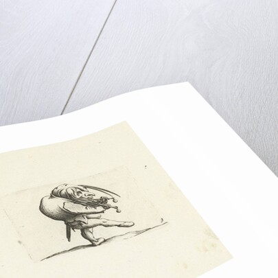 Grotesque figure with hurdy-gurdy; Dwarf with grill and sword by Abraham Bosse