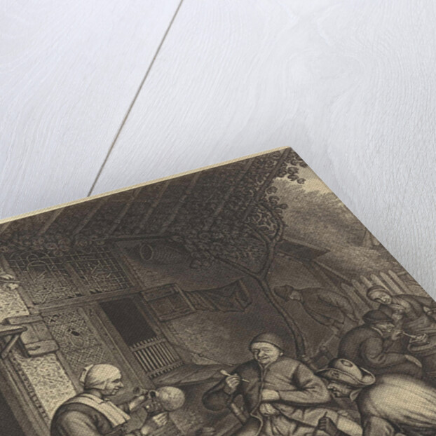 Farmers on the terrace before an inn, Germany by Leonard Schenk