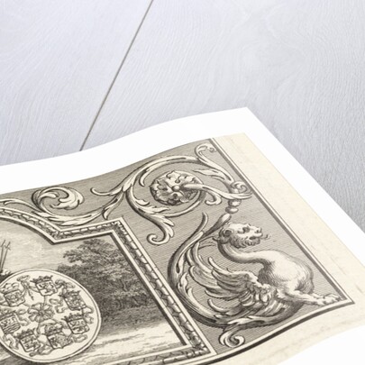 The Dutch lion holding a sword and quiver of arrows near a shield bearing the arms of the Seven Provinces by Workshop of Bernard Picart