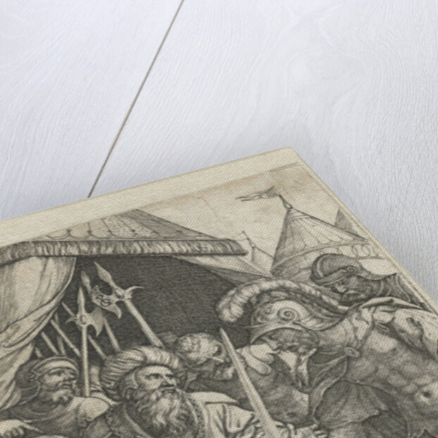 Mucius Scaevola puts right hand into the fire by Georg Pencz