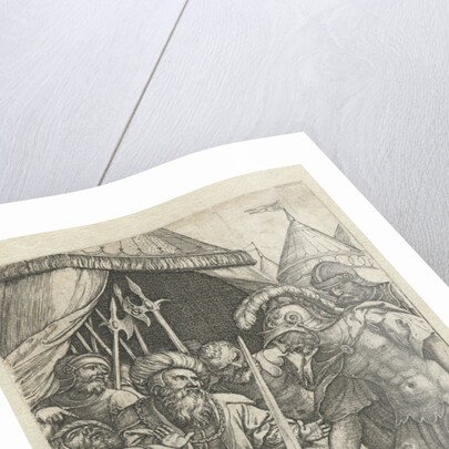 Mucius Scaevola puts right hand into the fire by Georg Pencz