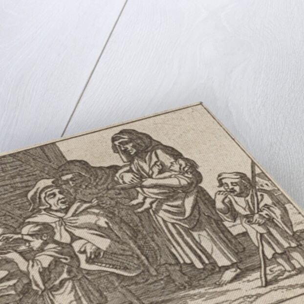 Eating figures around a table by Claes Jansz. Visscher II