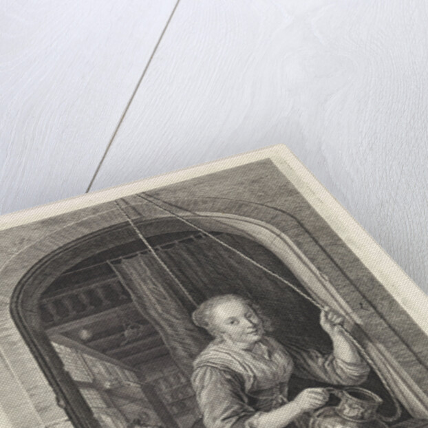 Woman with a jug in a window by Jan Bisshop