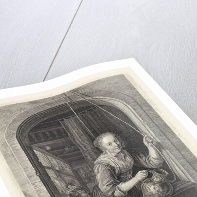 Woman with a jug in a window by Jan Bisshop