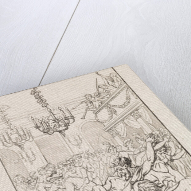 Man with the appearance of the devil in a ballroom by Francois Bohn