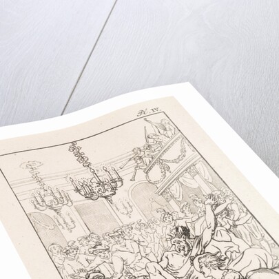 Man with the appearance of the devil in a ballroom by Francois Bohn