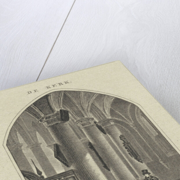 Man at an open grave in a church by Bartholomeus Johannes van Hove