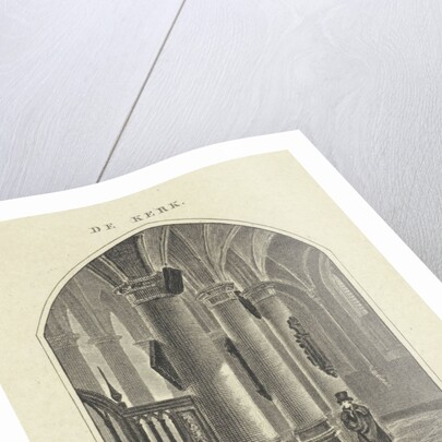 Man at an open grave in a church by Bartholomeus Johannes van Hove