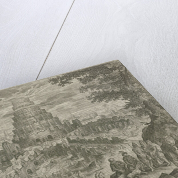 Nimrod orders the building of the Tower of Babel by Nicolaes Visscher I