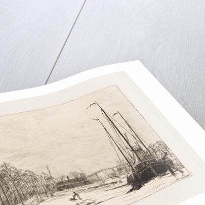 View of the frozen Kattensloot, Amsterdam by Frans Schikkinger