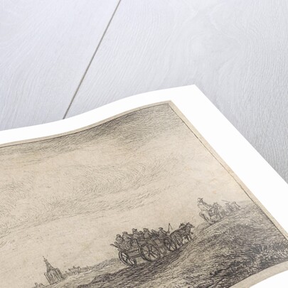 Coastline with horse and carriage by Anthonie Waterloo