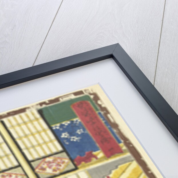 Prince Genji, an elegantly dressed woman and a maid by Murata Heiemon