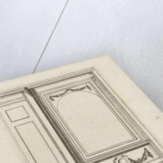 The tablet of the high chimney breast is supported by Ionic pilasters by Justus Danckerts