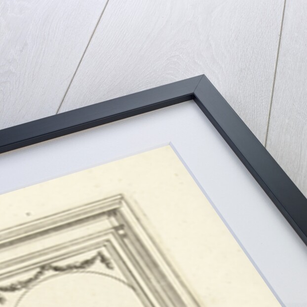 The tablet of the high chimney breast is supported by Ionic pilasters by Justus Danckerts