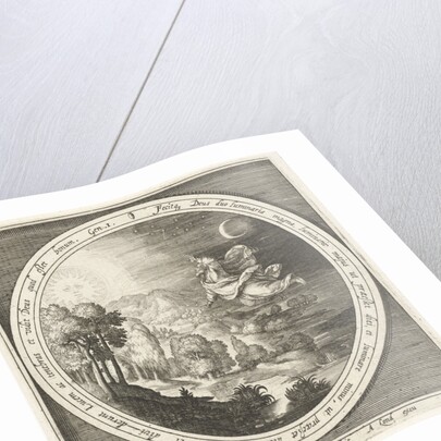 Fourth day of creation, God creates the sun, moon and stars by Assuerus van Londerseel