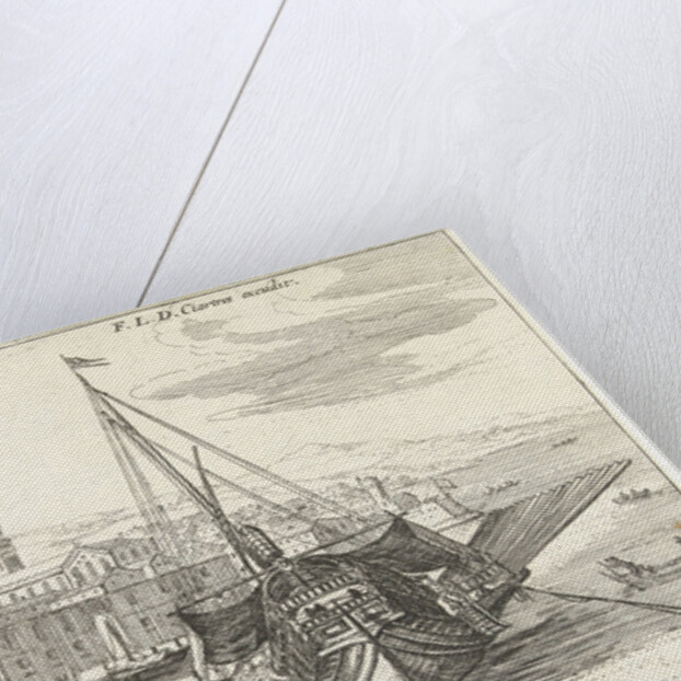 Galley in an Italian port by François Langlois