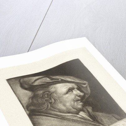 Bust of a man with a painter's cap on his head by Michiel van Musscher