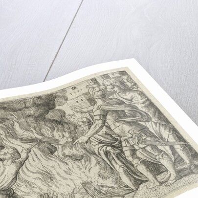 Philistines burned Samson's wife and father by Cornelis Massijs