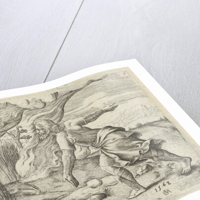 Samson puts the wheat fields of the Philistines in fire by Cornelis Massijs