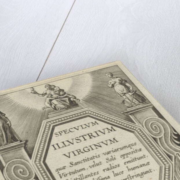 Title print for Speculum Illustratum Virginum by Theodoor Galle