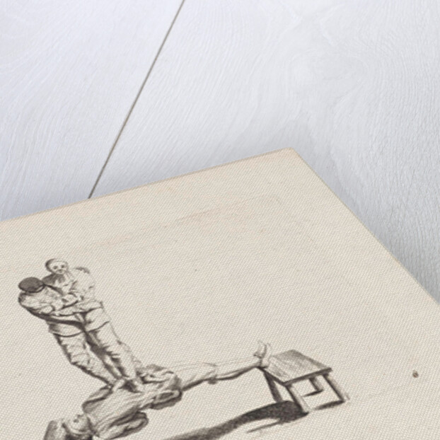 Three clowns do a circus by Pieter Schenk II