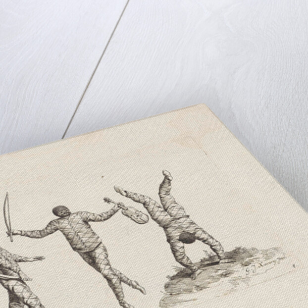 Three harlequins by Pieter Schenk II