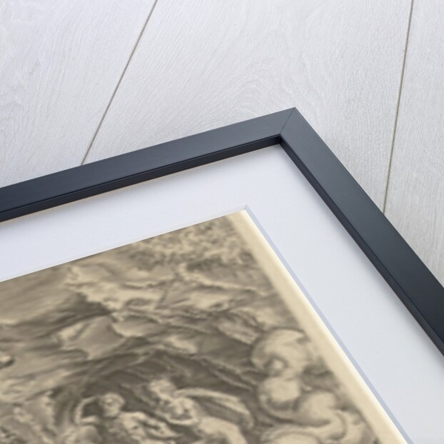 Hercules drags Cerberus from Hell by Julius Goltzius Cornelis Cort