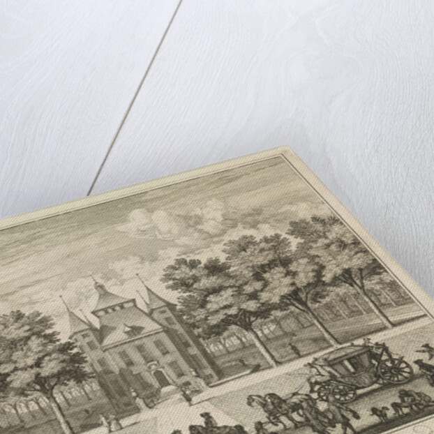 Castle Heemstede, Square and stables, Sight from Starrenbos by Isaac de Moucheron
