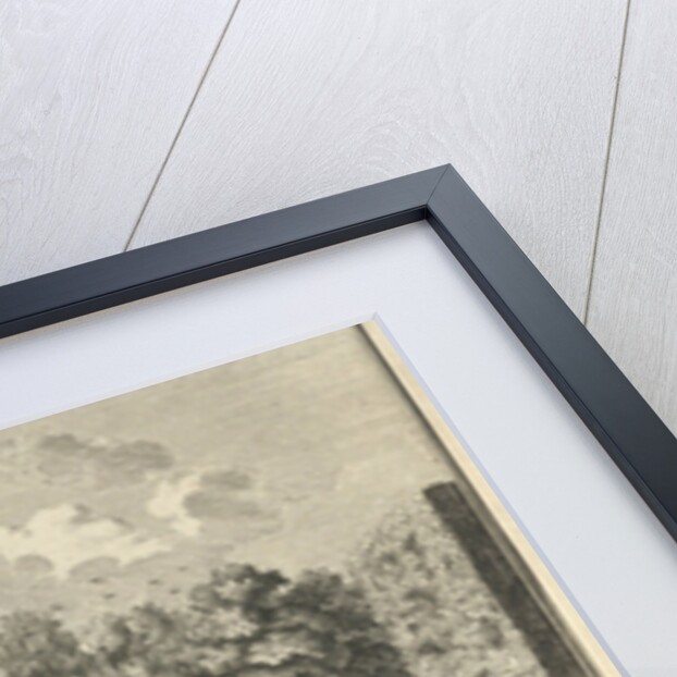 View from the colonnade at the French Garden House at House ter Meer in Maarssen, with walking figures by Hendrik de Leth