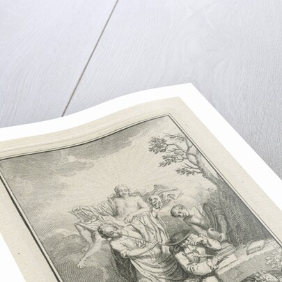 Playwright Paul Scarron surrounded by allegorical figures by Jacob Folkema