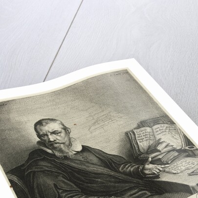 Portrait of Reinier Wybrands Wybma, baptist preacher by Jacob Adriaensz. Backer