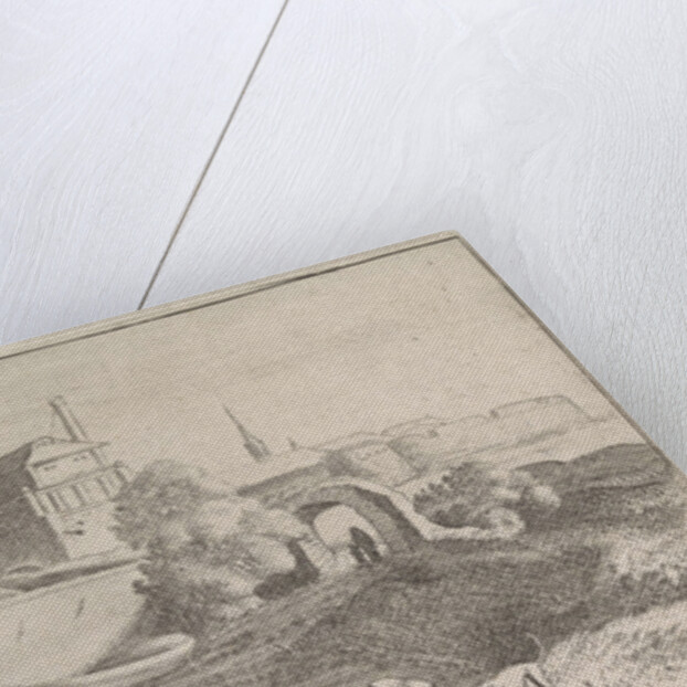 Angler in a fortified city by Jan van de Velde II