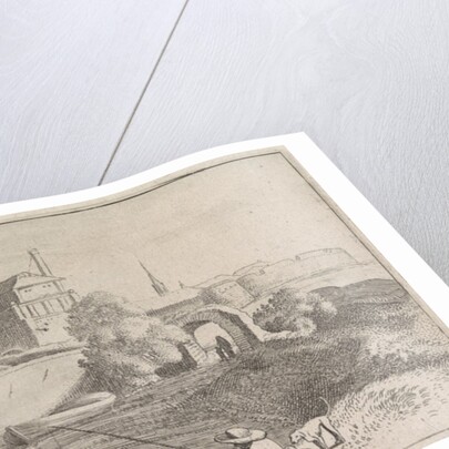 Angler in a fortified city by Jan van de Velde II