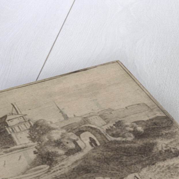 Angler in a fortified city by Cornelis Willemsz Blaeu-Laken