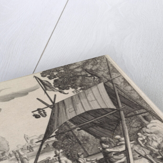 Figures under a tent at a tavern by Jan van de Velde II