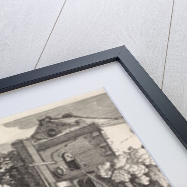 Two falconers in a tower used as an inn by Jan van de Velde II