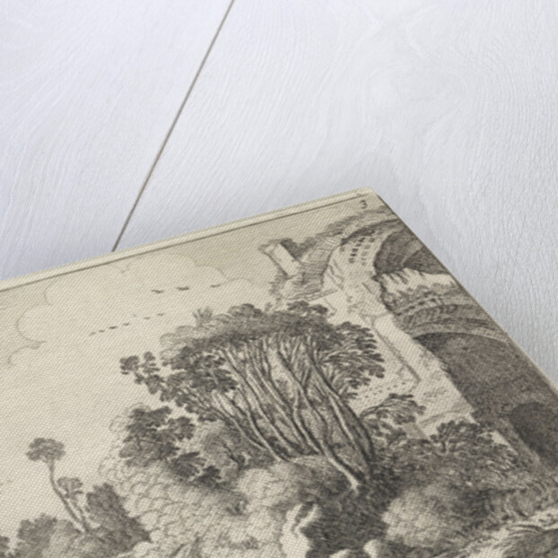 Man with a dog in a ruin by Jan van de Velde II