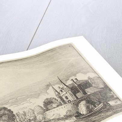 Pleasure boat in a moat by Jan van de Velde II