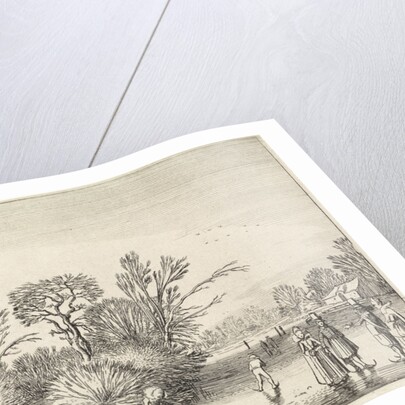 Skating at a farm and a haystack by Jan van de Velde II