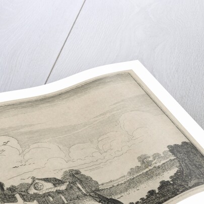 Reading monks at a derelict church by Jan van de Velde II