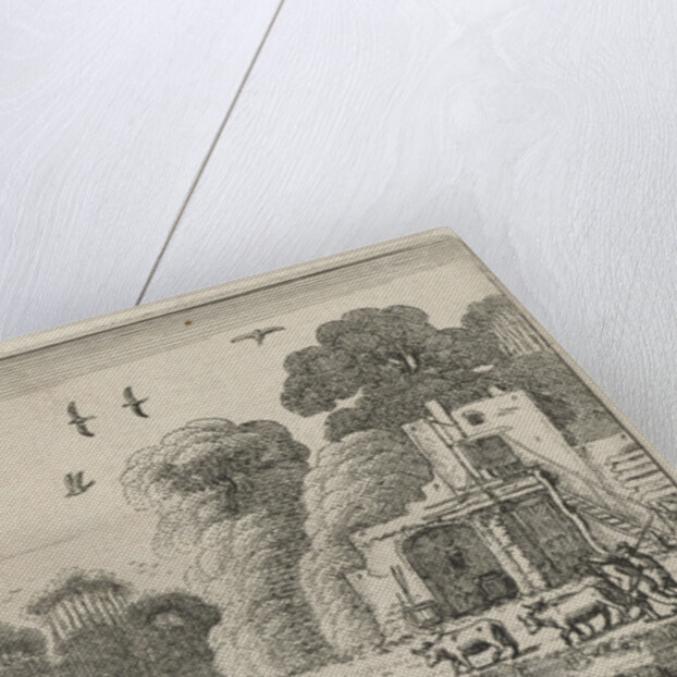 Figures with cows at a ruin by Jan van de Velde II