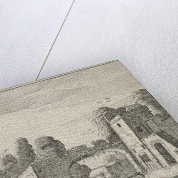 ruins of towers and a gate by Jan van de Velde II