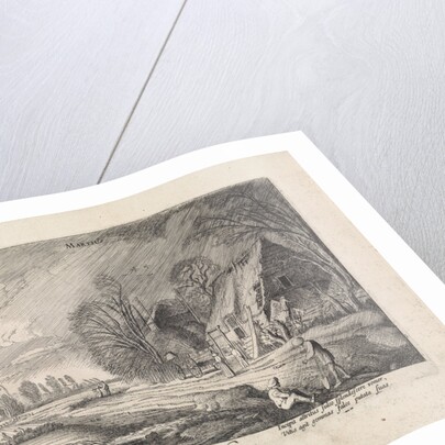 Figures at a farm in the rain: March by Jan van de Velde II