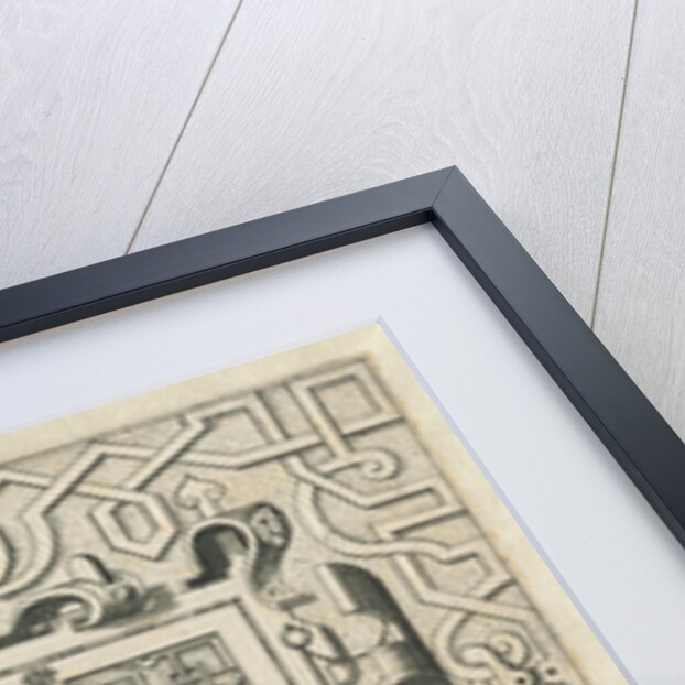 Cartouche surrounded by moresque motives by Hieronymus Cock