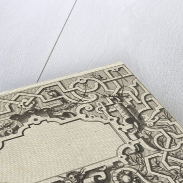 Cartouche surrounded by moresque motives by Hieronymus Cock